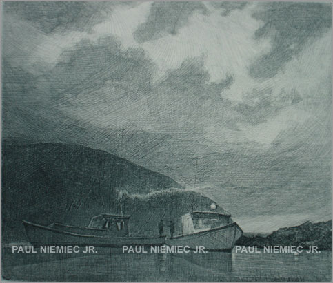 The gift, etchings and dry points by Paul Niemiec Jr. Running Wind Studio